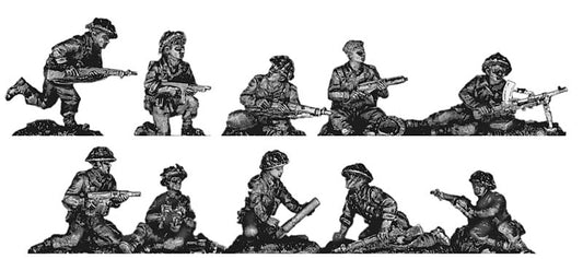 Infantry section defending poses
