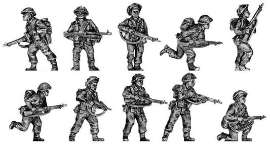 Infantry section attacking poses