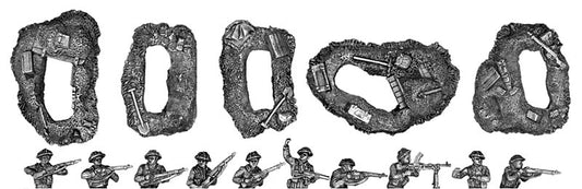 Infantry in slit trenches